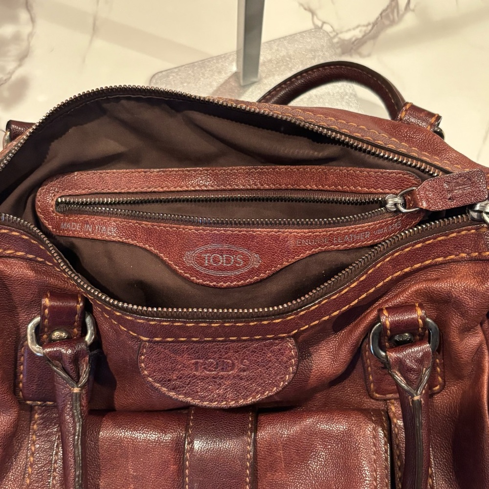 Tod's Vintage Dark Brown Leather Shoulder Bag - Picture 5 of 10